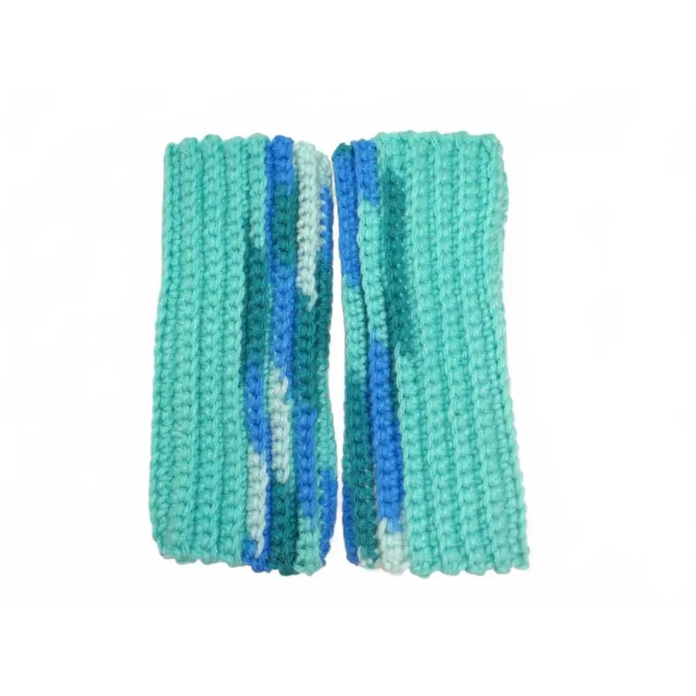 Handmade Crochet Handwarmers in Blue and Green‎ Lot 4